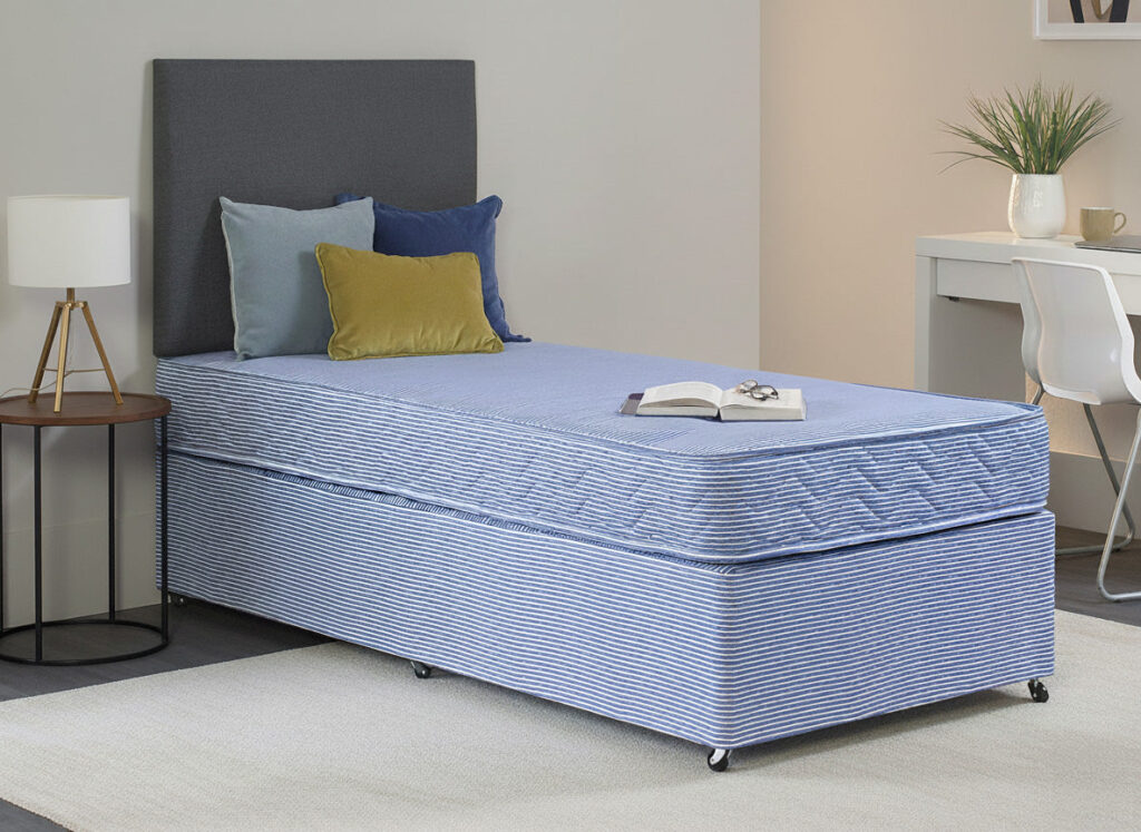 Houston Student Contract Coil Sprung Flat Panel Divan Bed Set