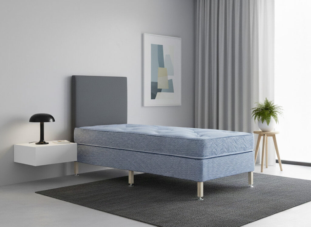 Whitburn Student Contract Tufted Coil Sprung Divan Bed Set on Legs